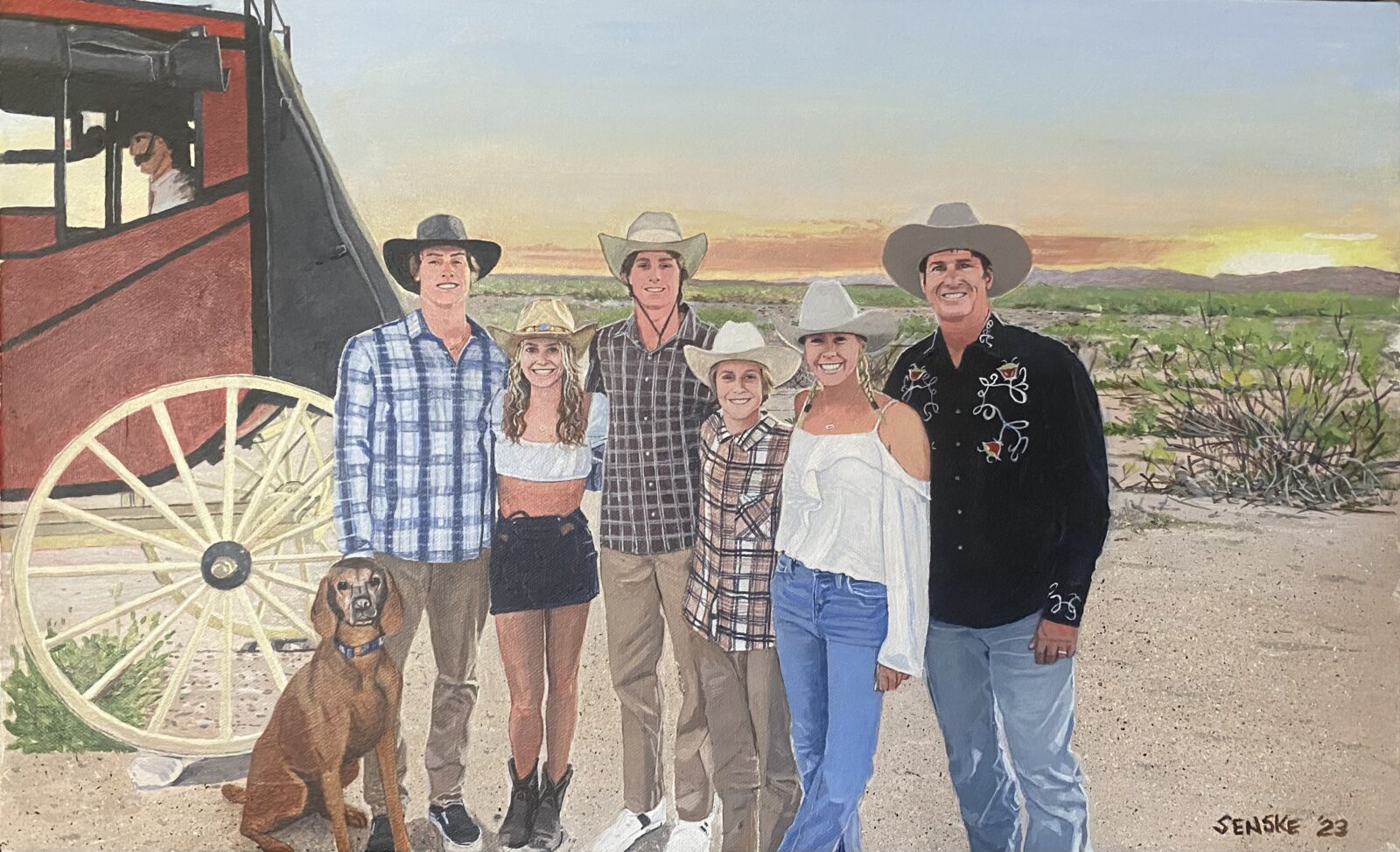 "Family in the Desert" 12"x18", Acrylic on Canvas (2023)